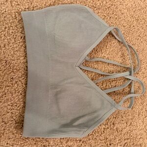 Aerie Strappy Ribbed Bralette - Light Gray